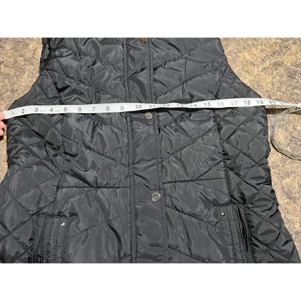 Weatherproof Womens Black Quilted Puffer Vest Longline Snap Front Small S/CH - Picture 6 of 9